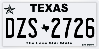 TX license plate DZS2726