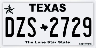 TX license plate DZS2729