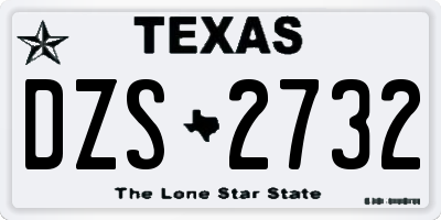 TX license plate DZS2732