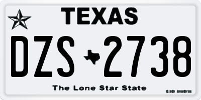 TX license plate DZS2738