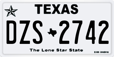 TX license plate DZS2742