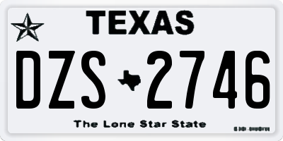 TX license plate DZS2746