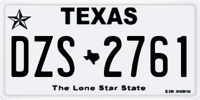 TX license plate DZS2761