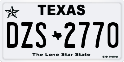 TX license plate DZS2770
