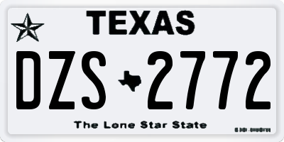 TX license plate DZS2772
