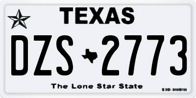 TX license plate DZS2773