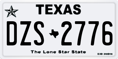 TX license plate DZS2776