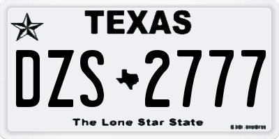 TX license plate DZS2777