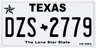 TX license plate DZS2779