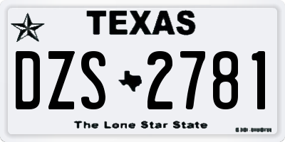 TX license plate DZS2781