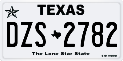 TX license plate DZS2782