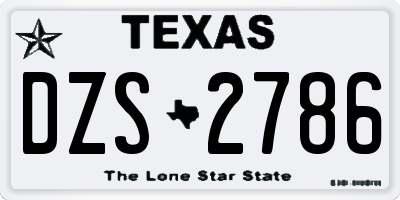 TX license plate DZS2786
