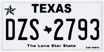 TX license plate DZS2793