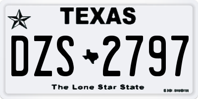 TX license plate DZS2797