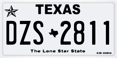 TX license plate DZS2811
