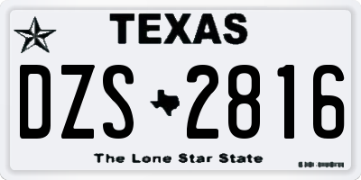 TX license plate DZS2816