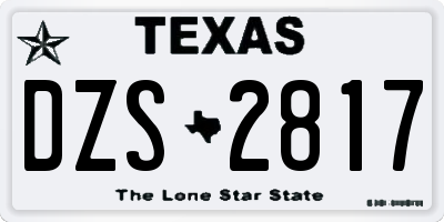 TX license plate DZS2817