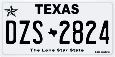 TX license plate DZS2824