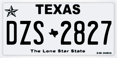 TX license plate DZS2827