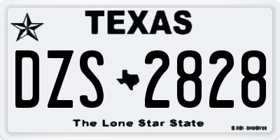 TX license plate DZS2828
