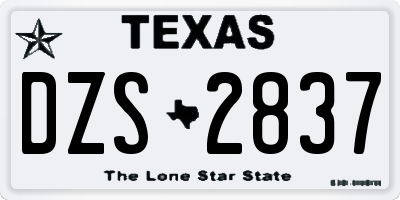 TX license plate DZS2837