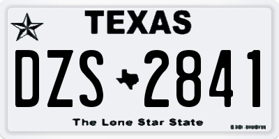 TX license plate DZS2841