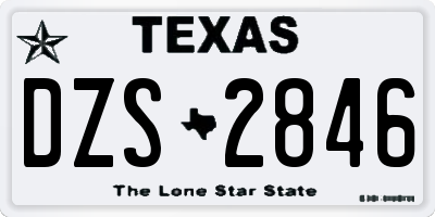 TX license plate DZS2846
