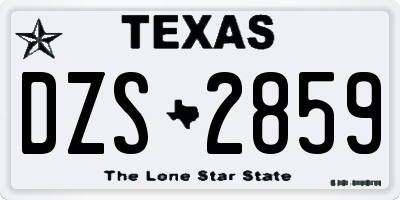 TX license plate DZS2859