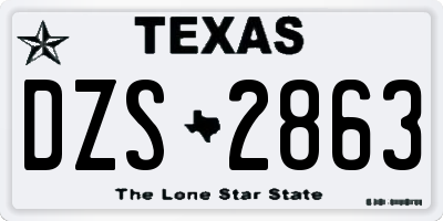 TX license plate DZS2863