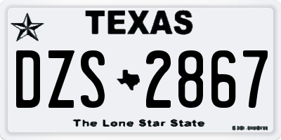 TX license plate DZS2867