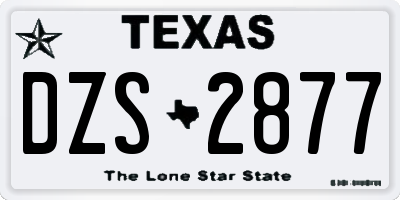 TX license plate DZS2877