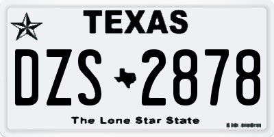 TX license plate DZS2878