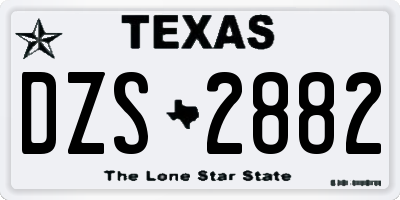 TX license plate DZS2882
