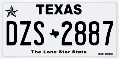 TX license plate DZS2887