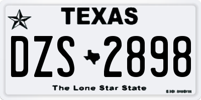 TX license plate DZS2898