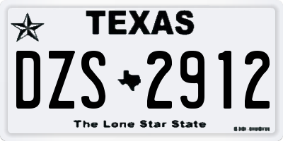 TX license plate DZS2912
