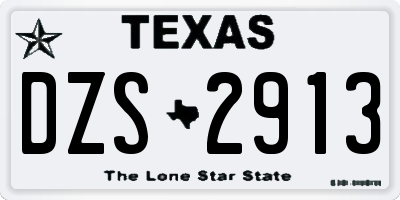 TX license plate DZS2913