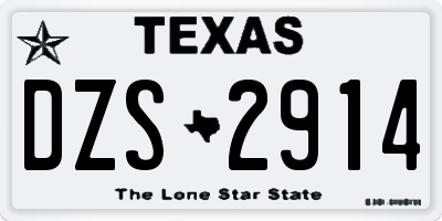 TX license plate DZS2914