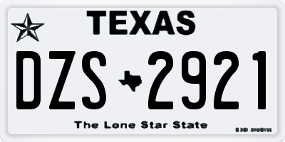 TX license plate DZS2921