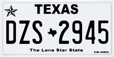 TX license plate DZS2945