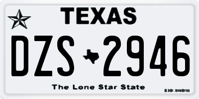 TX license plate DZS2946