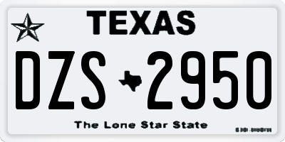 TX license plate DZS2950