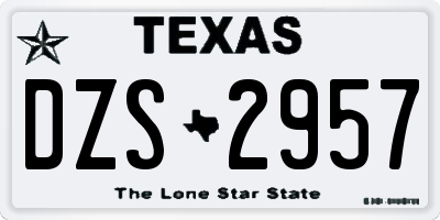 TX license plate DZS2957