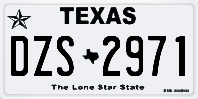 TX license plate DZS2971