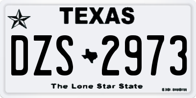 TX license plate DZS2973