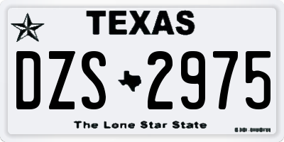 TX license plate DZS2975