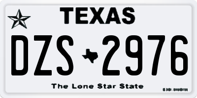 TX license plate DZS2976