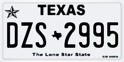 TX license plate DZS2995