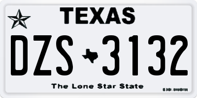 TX license plate DZS3132