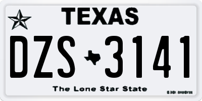 TX license plate DZS3141